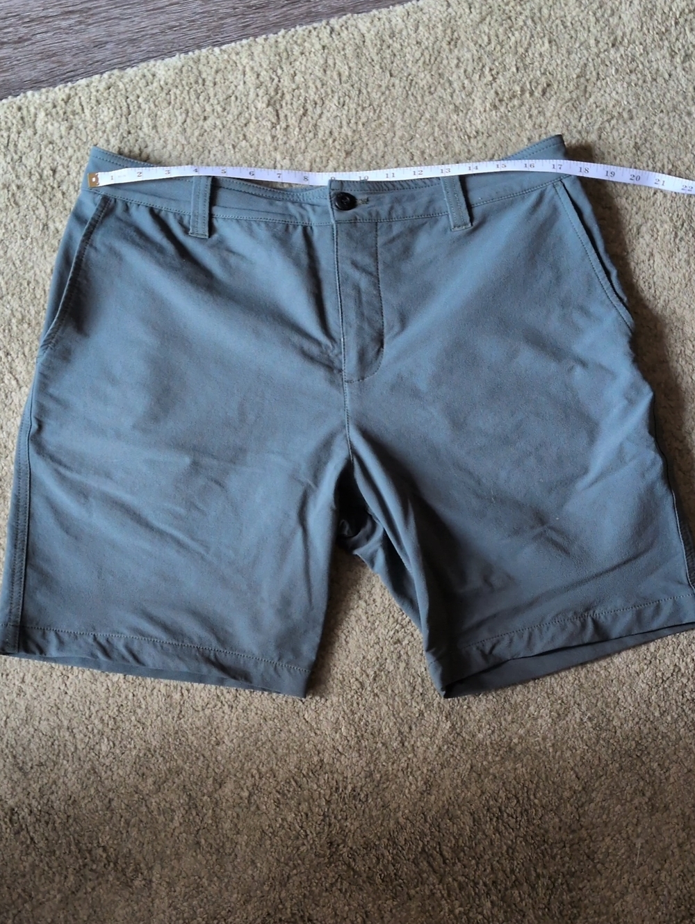 American Giant Slate  Flat Front Shorts